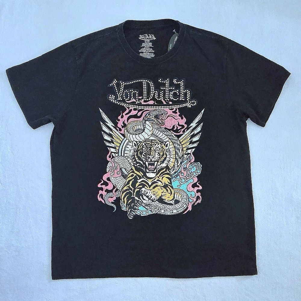 Von Dutch Snarling Tiger🐅 and Gaping Cobra🐍 Graphic Tee👕 - NWT
